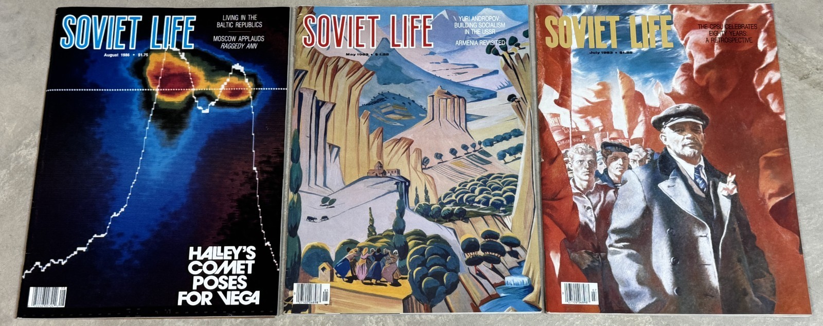 3 x Soviet Life Magazines Haley\'s Comet Lenin 3 x Soviet Life Magazines Haley\'s Comet Lenin