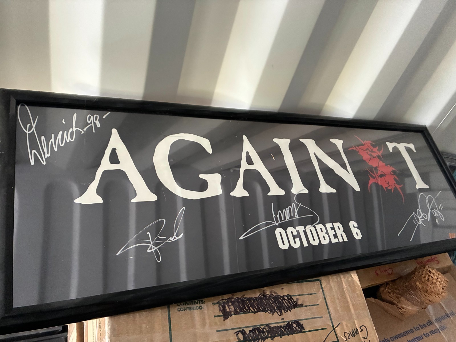 Signed Sepultura Against Album Release Poster Signed Sepultura Against Album Release Poster