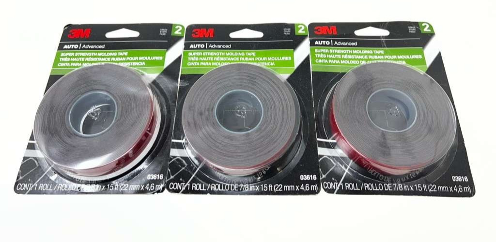 3M Auto Advanced Super Strength Molding Tape Lot of 3 Rolls 7/8\ 3M Auto Advanced Super Strength Molding Tape Lot of 3 Rolls 7/8\