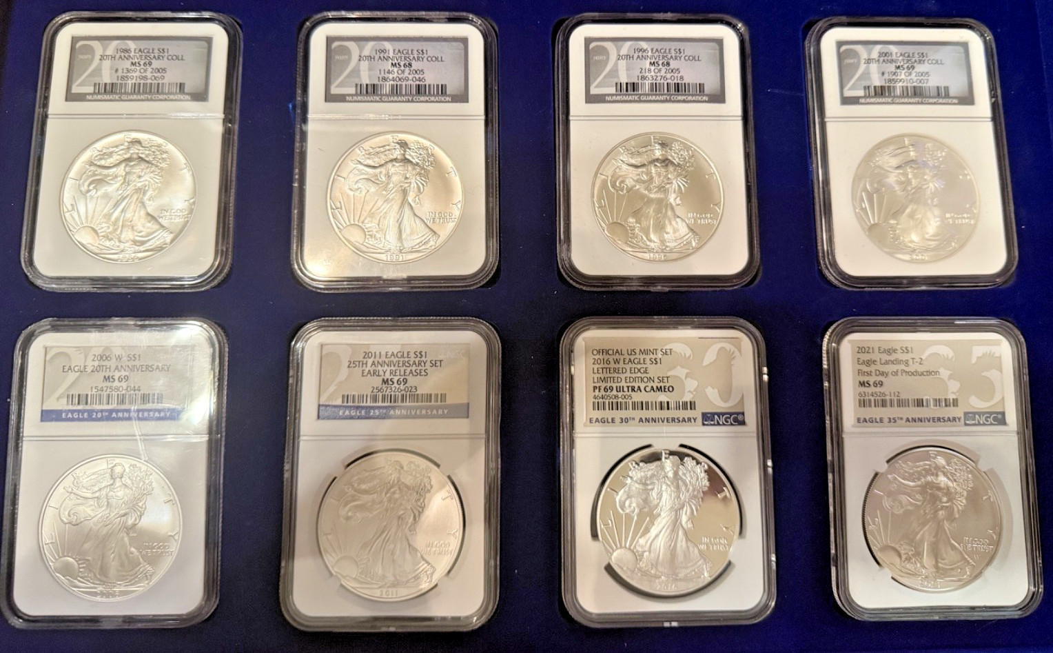 American Silver Eagle 1986-1776-2026  Anniversary 8 Coin Set   (Years 1986-2026)