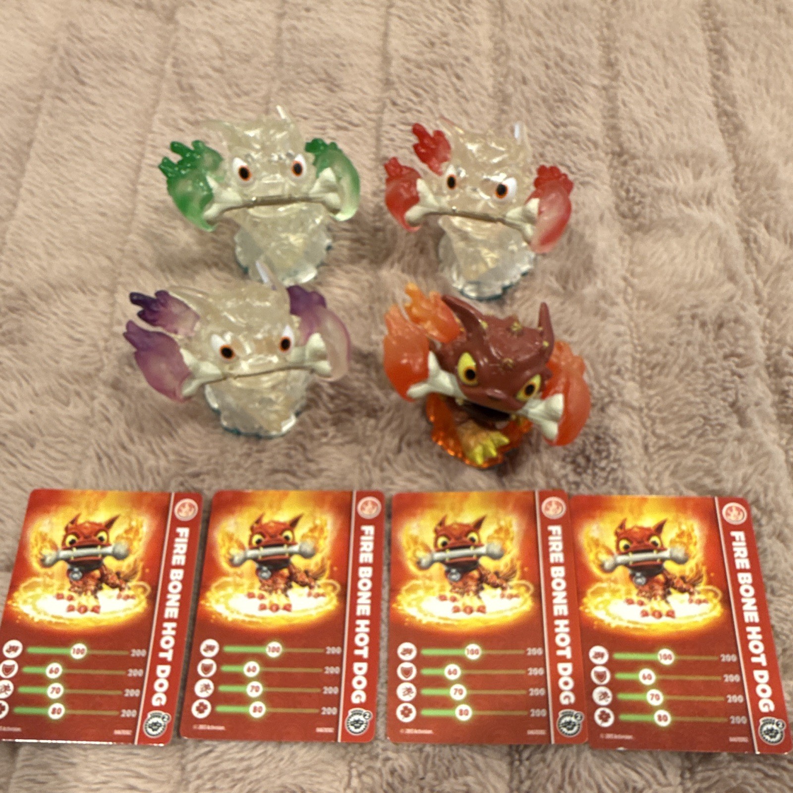 Extremely Rare Activision Skylanders Fire Bone Hot Dog Translucent lot Working Extremely Rare Activision Skylanders Fire Bone Hot Dog Translucent lot Working