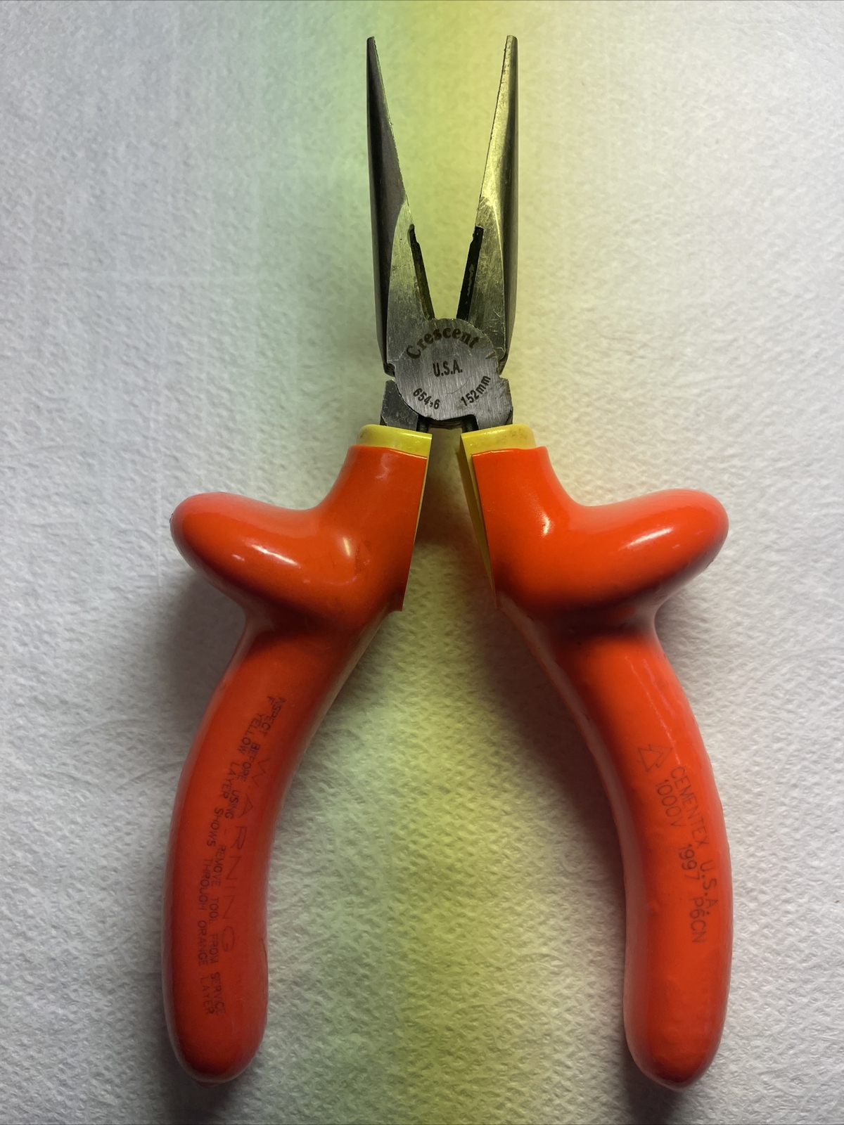 Crescent Brand Made Usa 152 Mm 100 V Needle Nose, Pliers, Heavily Insulated. Crescent Brand Made Usa 152 Mm 100 V Needle Nose, Pliers, Heavily Insulated.