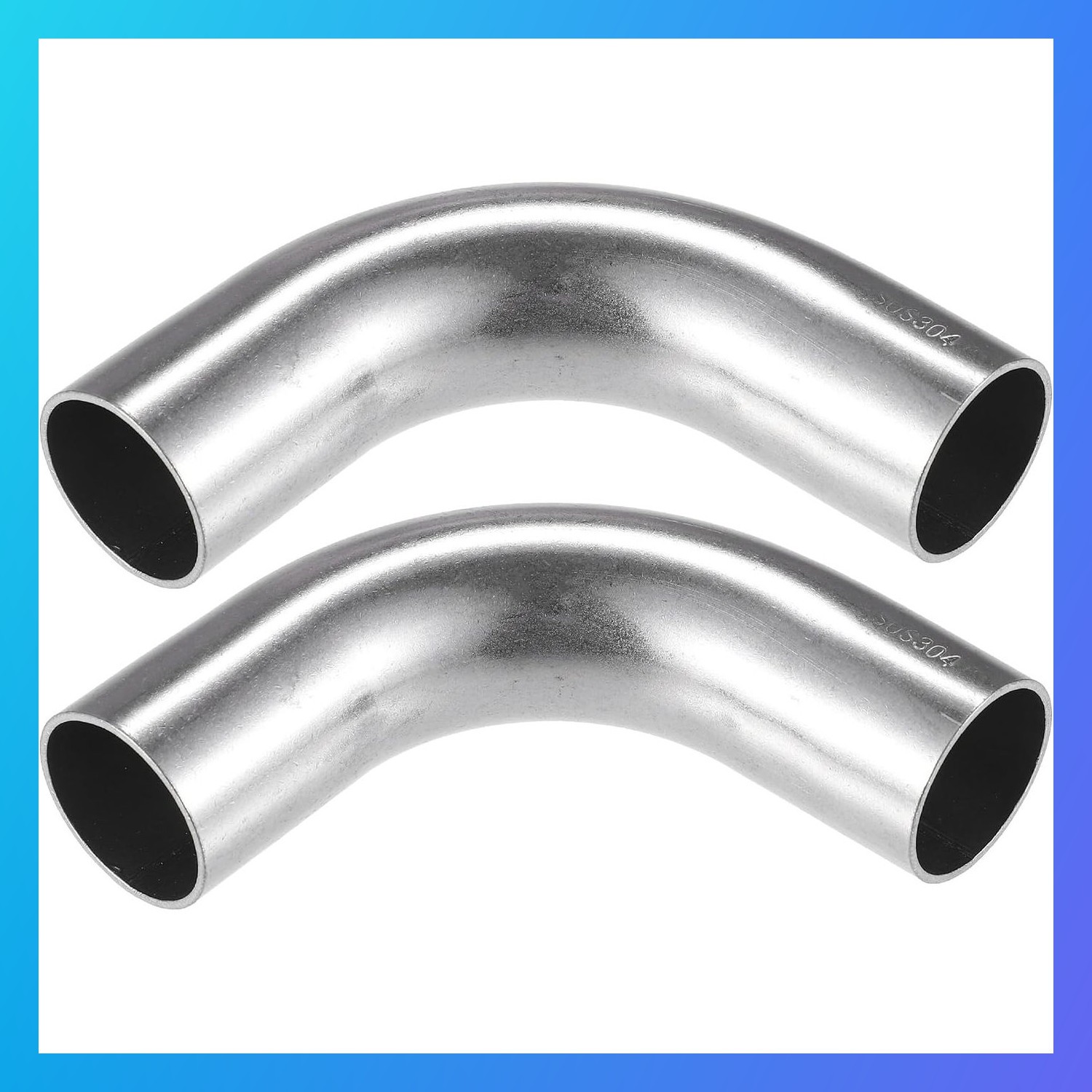 Bend Elbow Pipe Tube 2 Pcs 1.25 in OD 90 Degree 304 Stainless Steel Silver Tone Bend Elbow Pipe Tube 2 Pcs 1.25 in OD 90 Degree 304 Stainless Steel Silver Tone