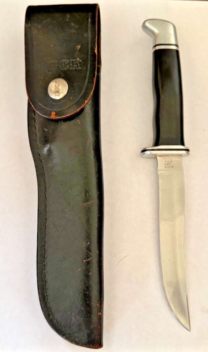 Vintage 1972-86 Buck 105 Pathfinder 3 Three Liner USA Fixed Blade Hunting Knife