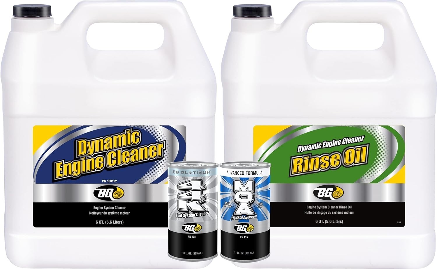 BG Dynamic Platinum Engine Restoration Service kit  Cleaner, Rinse, 44k, MOA