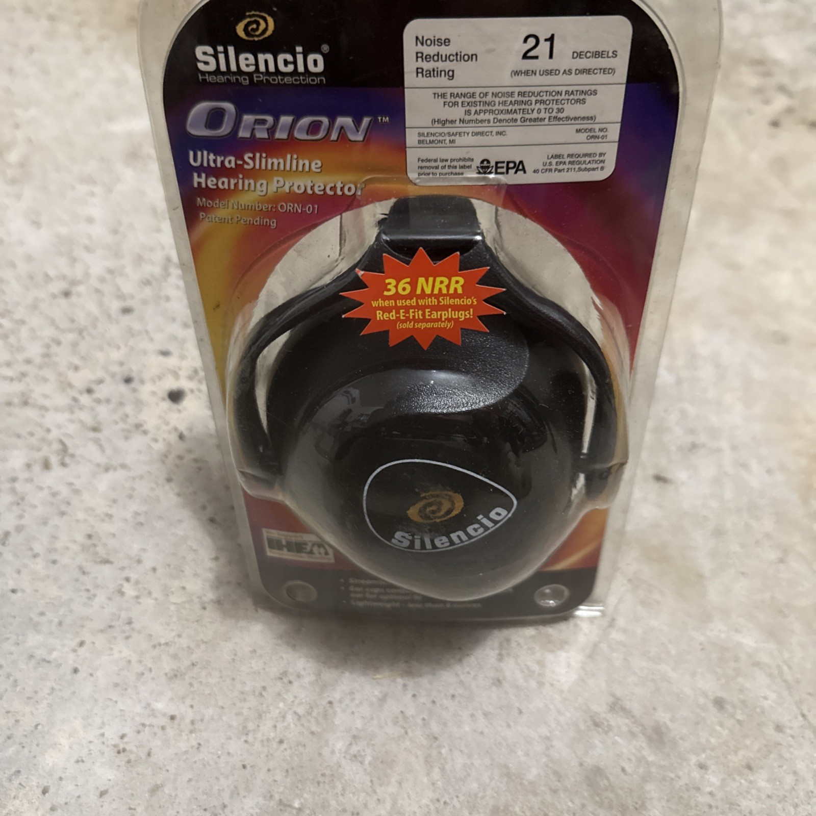 Silencio Orion ORN-01 Hearing Protection Ultra-Slimline Headset (21 dB NRR)