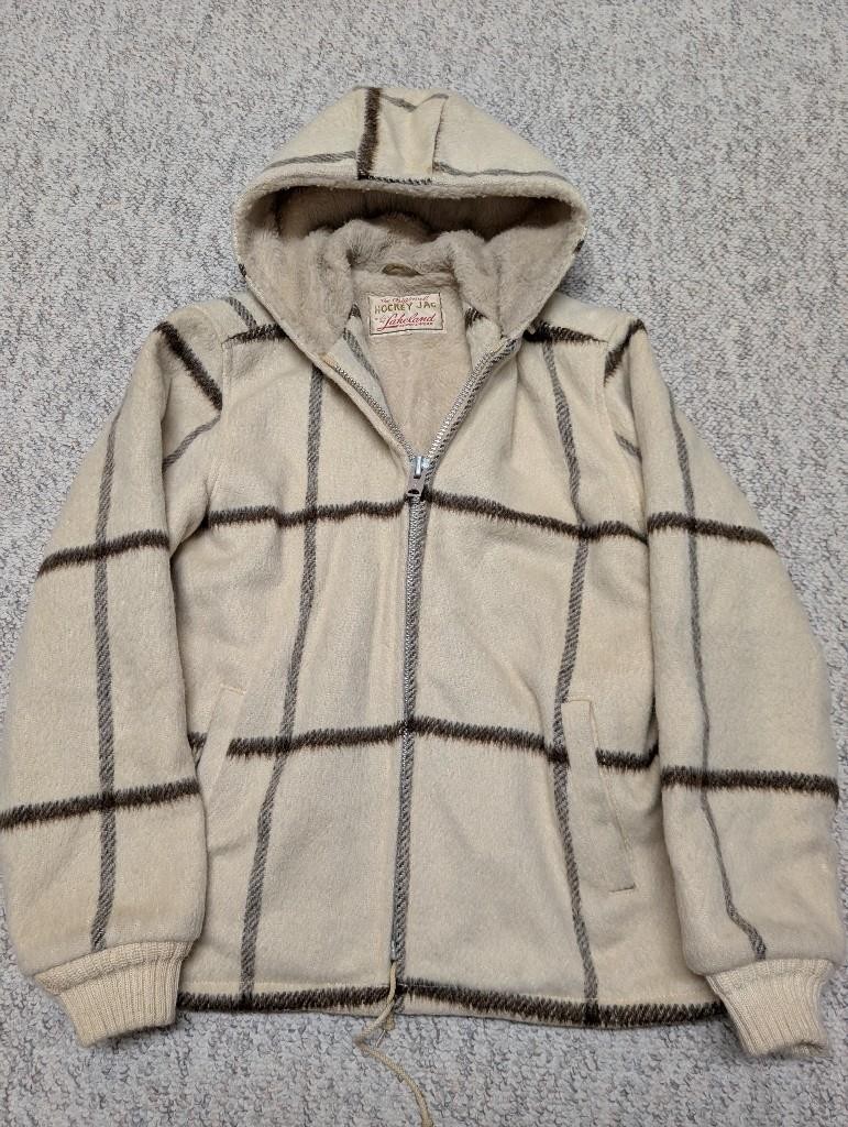 1950s-60s vintage USA made HOCKEY JAC thick wool XS jacket sweater LAKELAND