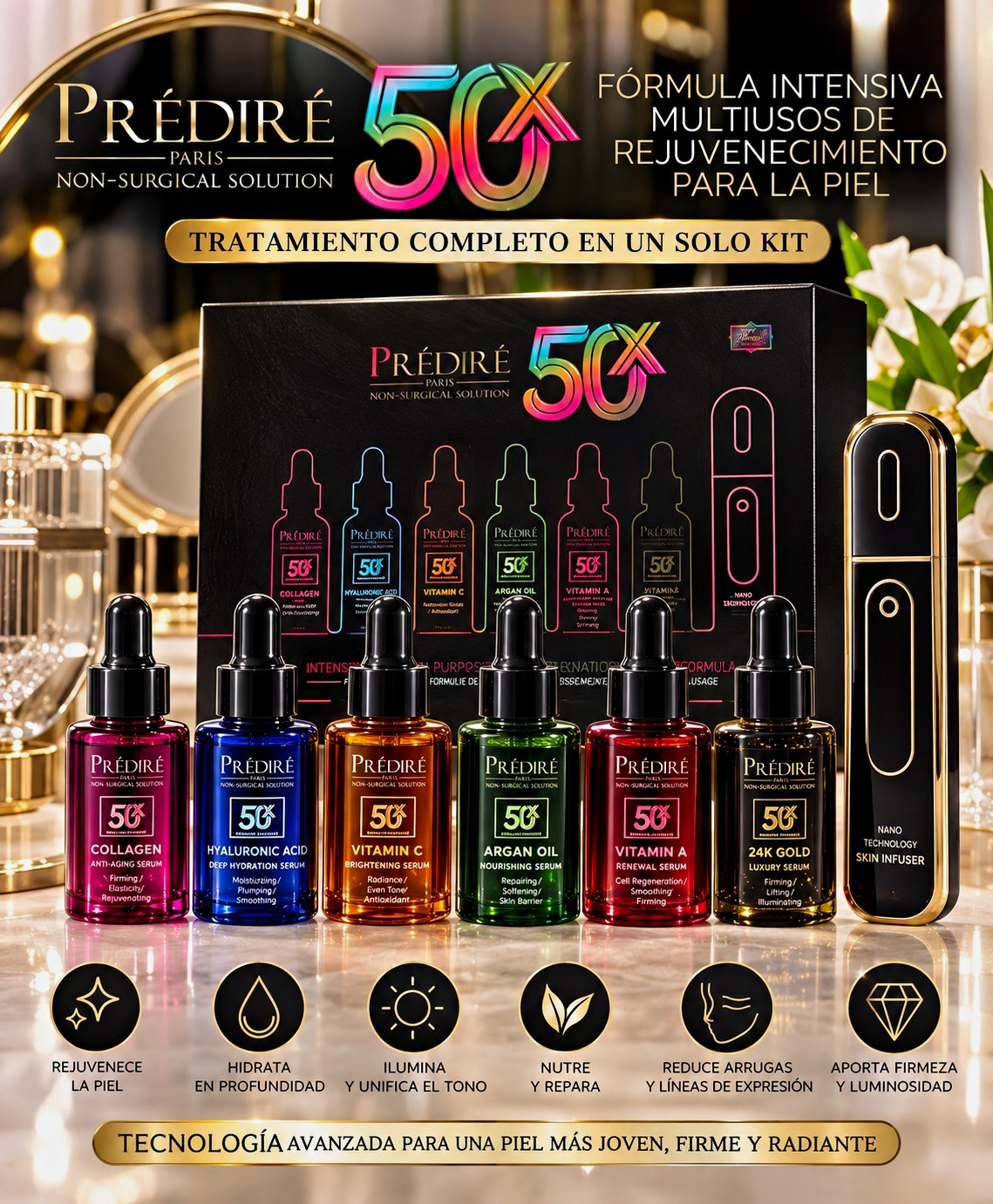 Prédiré Paris 50X Non-Surgical Solution Face Anti-Aging Serum Set 5pc