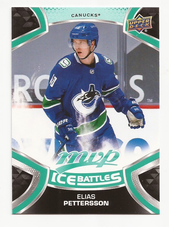 2021-22 UD MVP Hockey Canucks Elias Pettersson Ice Battles Card #97