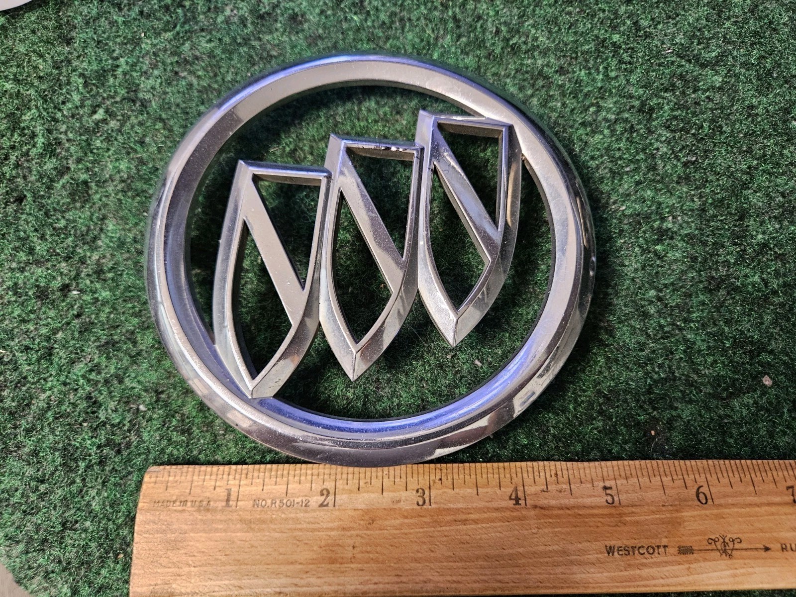 Buick Emblem Badge Decal Logo Chrome Unknown Original Medallion About 5.2\ Buick Emblem Badge Decal Logo Chrome Unknown Original Medallion About 5.2\