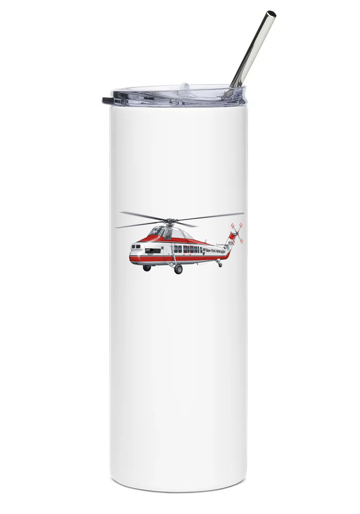 Sikorsky S-58T Stainless Steel Water Tumbler with straw - 20oz.