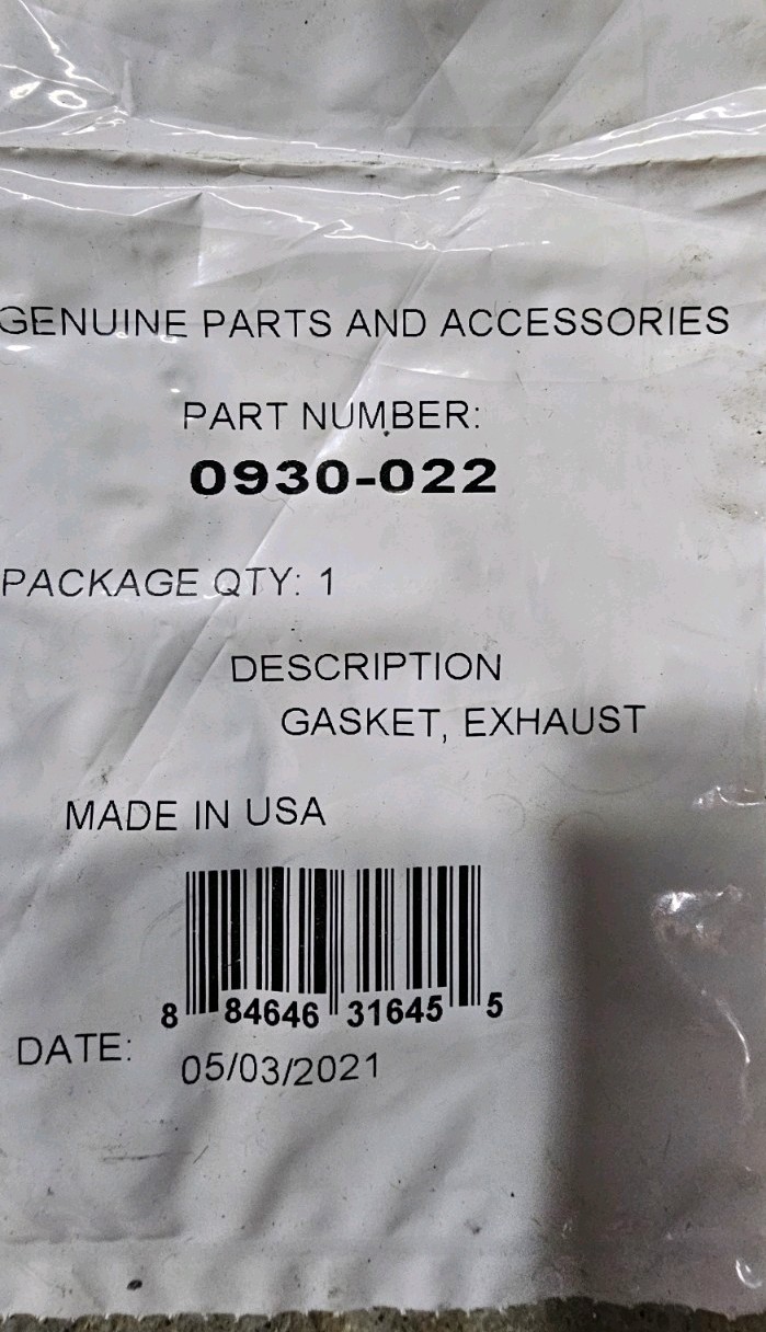 OEM Arctic Cat Snowmobile Exhaust Valve Cylinder Gasket 0930-022 ( 1 gasket)