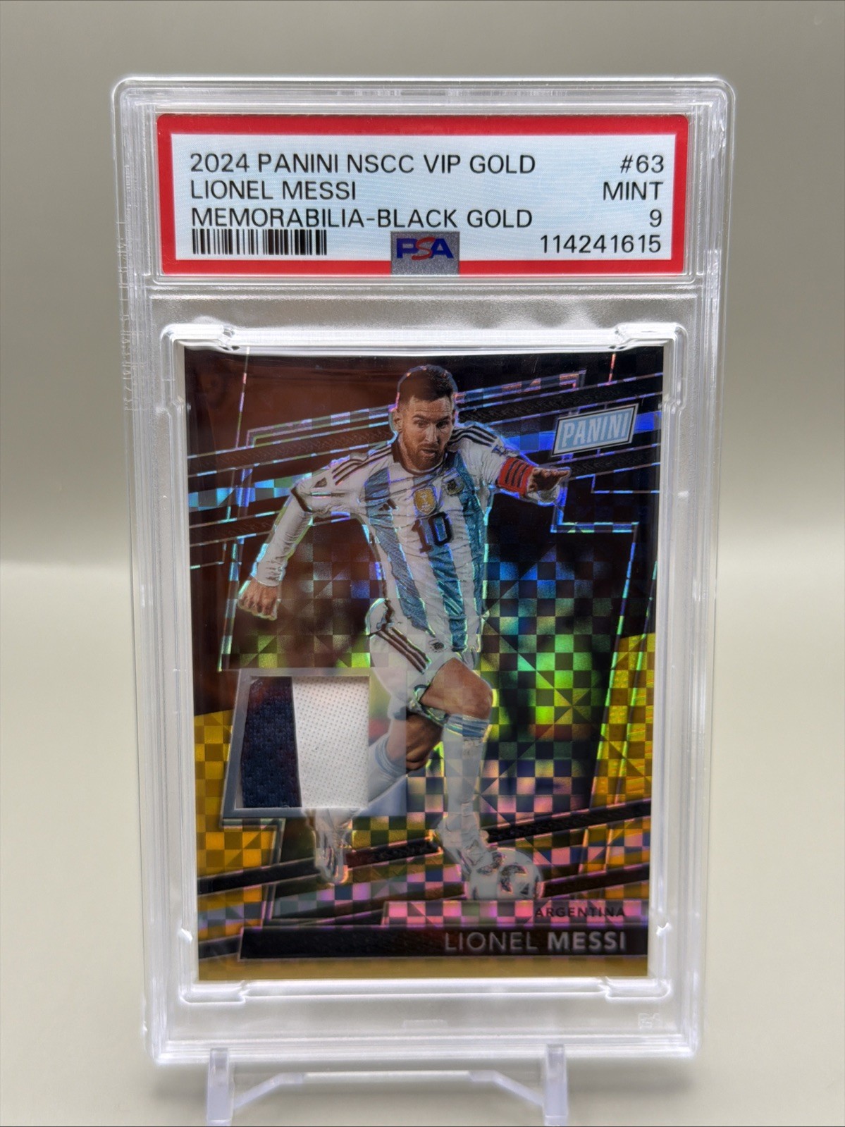 🔥 Lionel Messi Black Gold Prizm Memorabilia /5 🔥 2024 Panini National VIP SSP