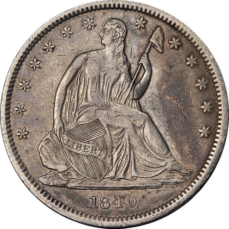 1840-P Seated Half Dollar \'Small Letters\' Choice XF+ Decent Eye Appeal