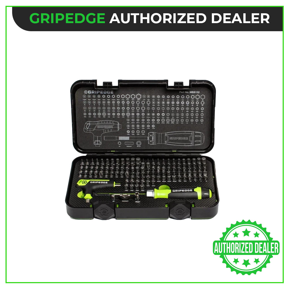 GripEdge Tools MBS132 132 Piece Multi-Bit Set R.P.T. for High Torque Performance