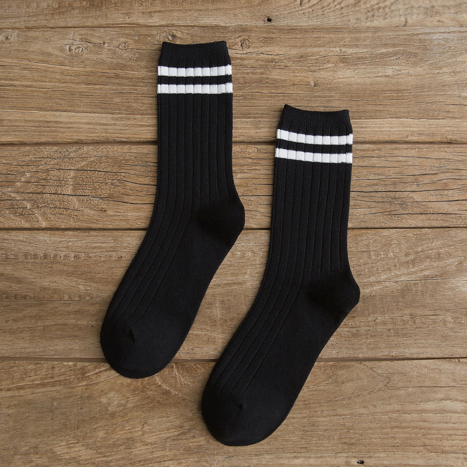 Women Men Cotton Athletic Sports Crew Socks Striped Over Ankle Casual Classic