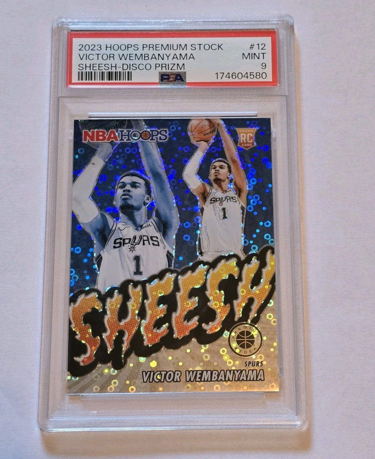 2023-24 NBA Hoops Premium Stock Victor Wembanyama SHEESH Disco Prizm PSA 9 RC 2023-24 NBA Hoops Premium Stock Victor Wembanyama SHEESH Disco Prizm PSA 9 RC