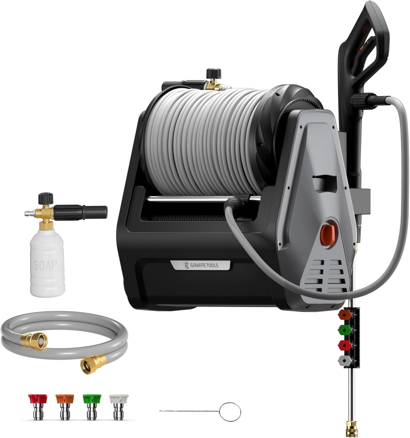 Giraffe Tools Max 2900 PSI Electric Pressure Washer with 100FT Retractable Hose