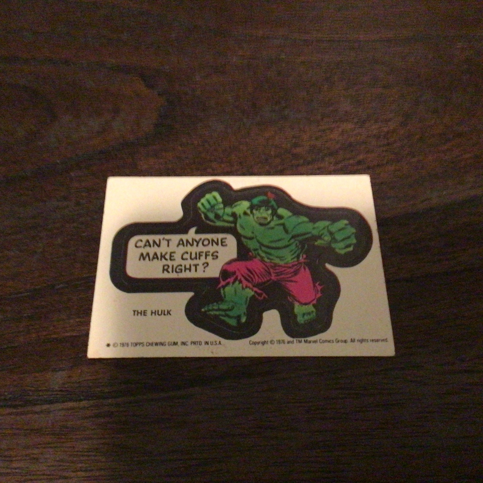Vintage 1976 Marvel Sticker The Hulk Vintage 1976 Marvel Sticker The Hulk