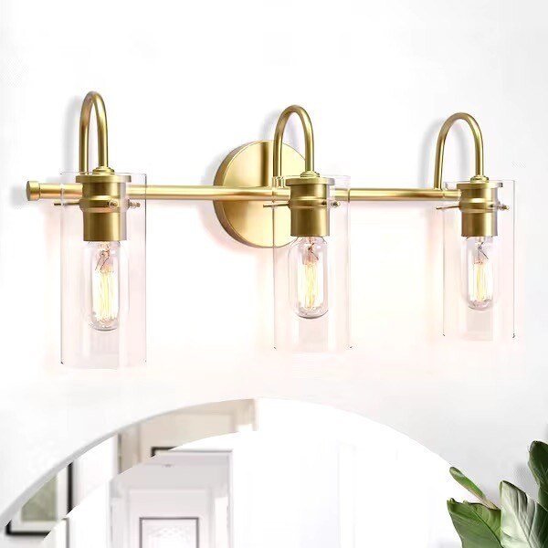 EDISLIVE Paquette 21 in. 3-Light Gold Modern Vanity Light Fixture
