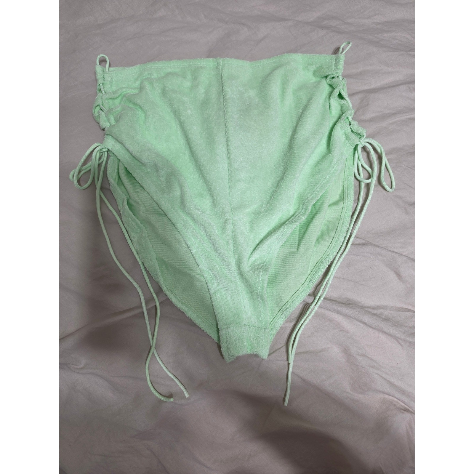 Savage X Fenty Mint Green Terry Cloth High Waist Side Tie Bikini Bottoms 2X