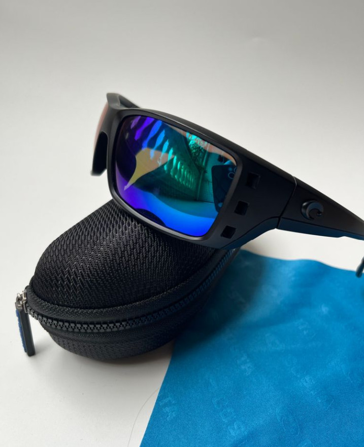 Costa Del Mar Men's Permit Matte Black /green Polarized Sunglasses 580p