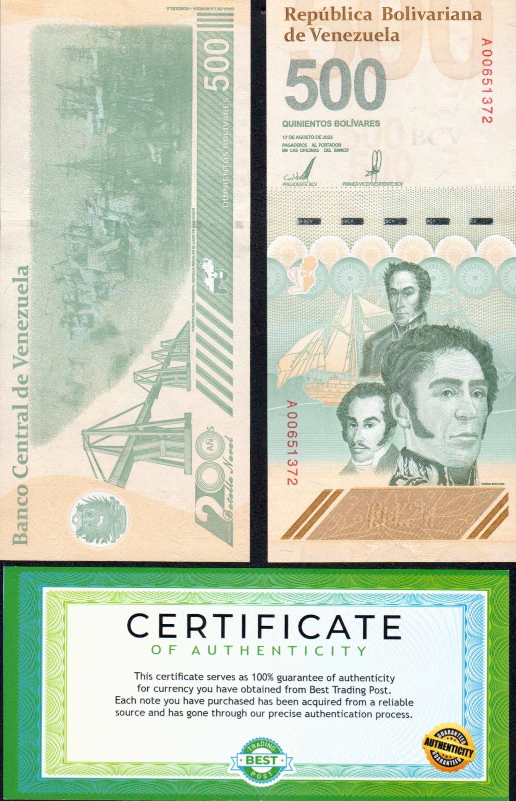 VENEZUELA 500 DIGITALES qty 1 2023 CIR 500 million bolivar COA USA SELLER