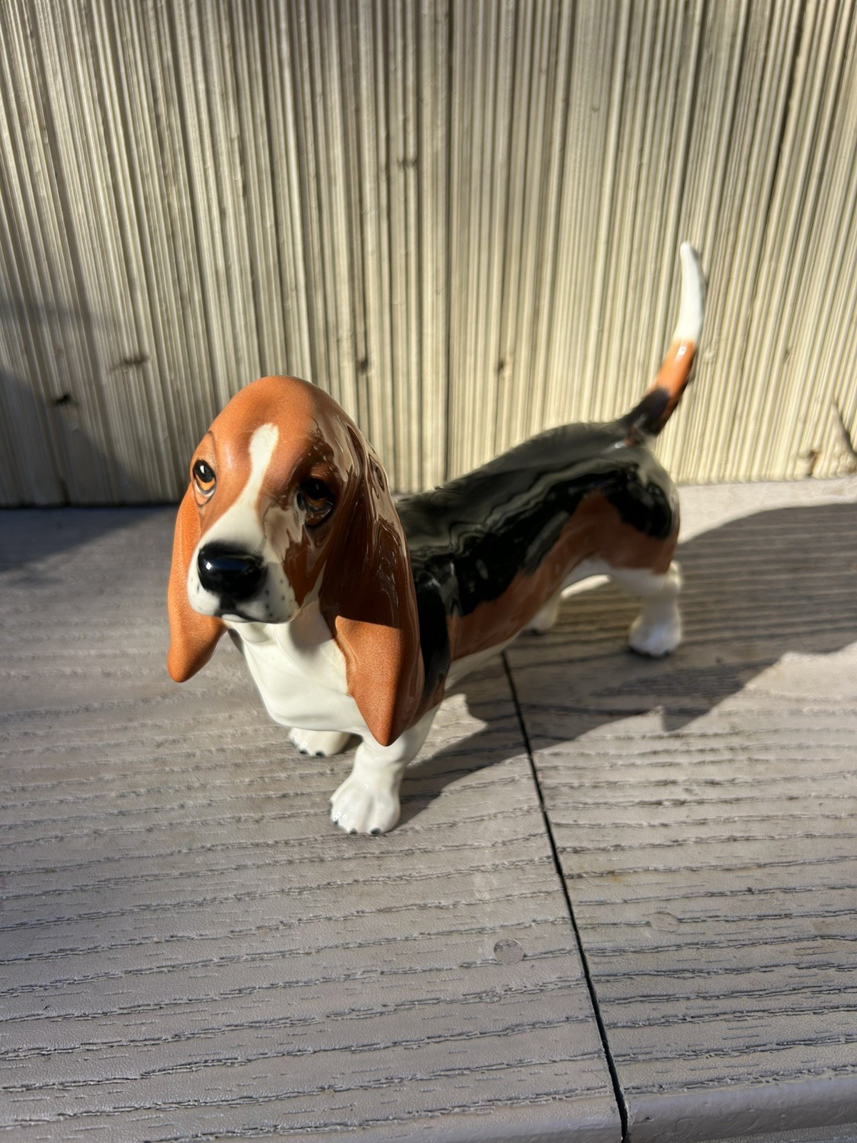 Mid 20th Century Basset Hound Figurine Marked Beswick England