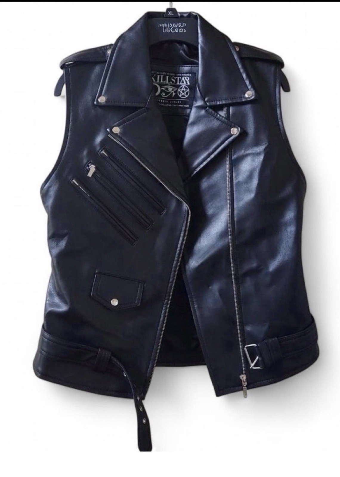New Killstar CORE Black Leather Vest Unisex Size M