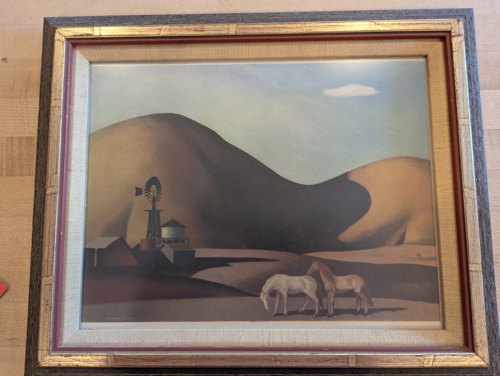 Framed Vintage serigraph California by Millard Owen Sheets Framed Vintage serigraph California by Millard Owen Sheets