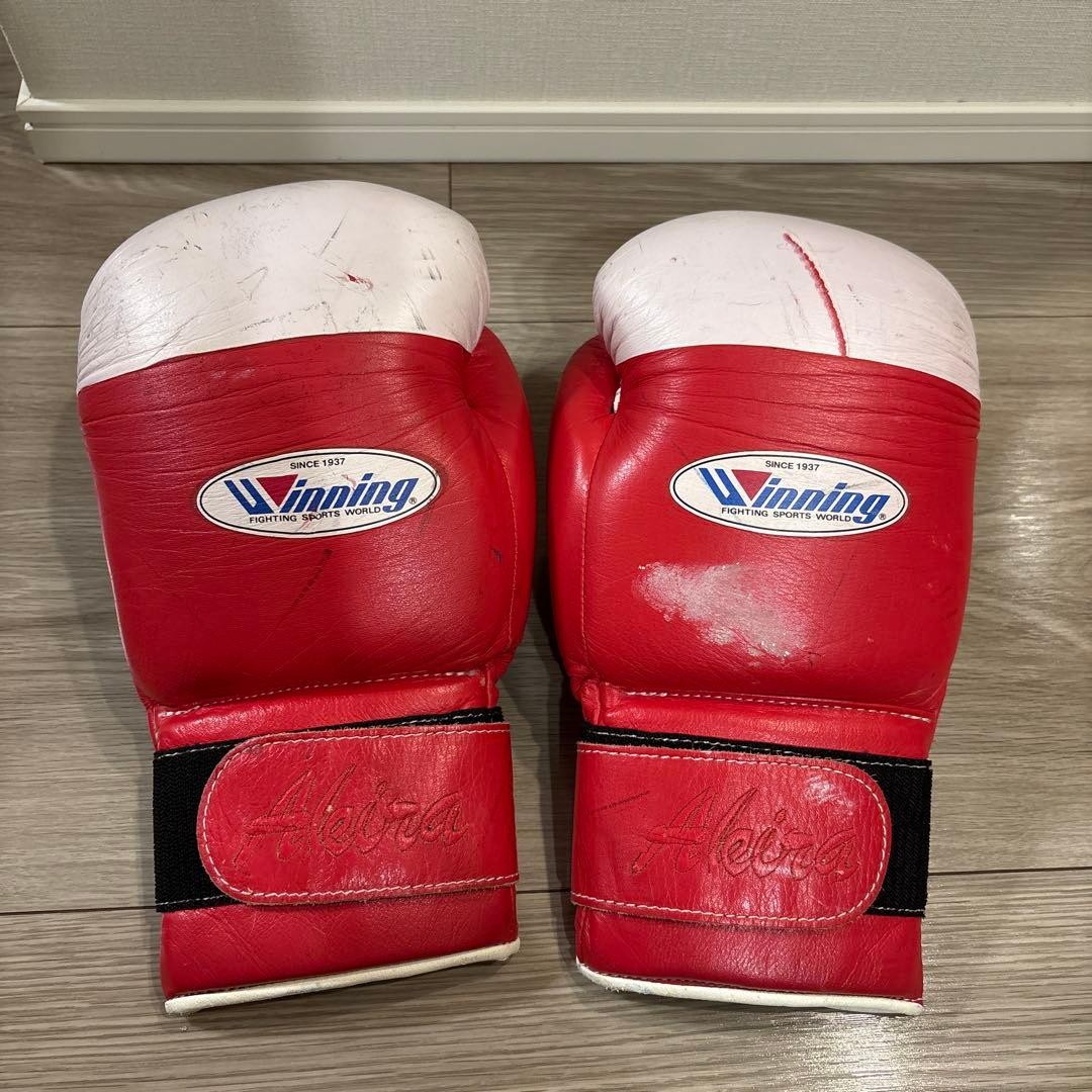Winning Old Amateur Boxing Gloves 14oz Red JABF approved JAPAN Used