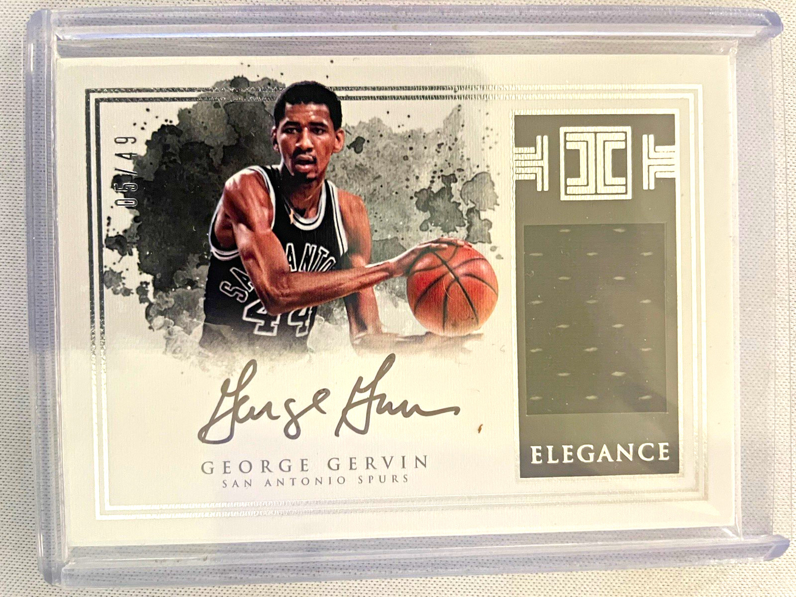 Panini 2016-17 Impeccable George Gervin Spurs Elegance ER-GG Auto Patch /49