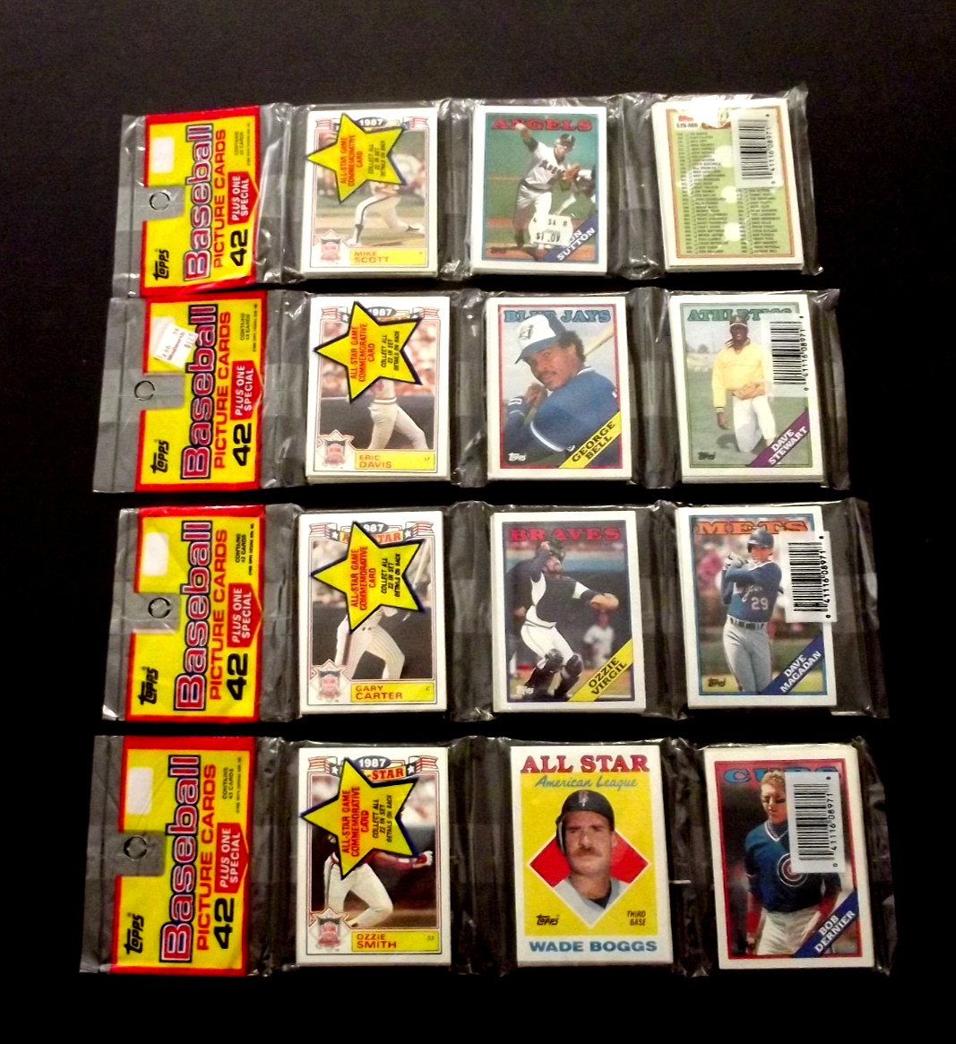 1988 Topps Baseball Factory Sealed Rack Packs Lot Of 4 1988 Topps Baseball Factory Sealed Rack Packs Lot Of 4