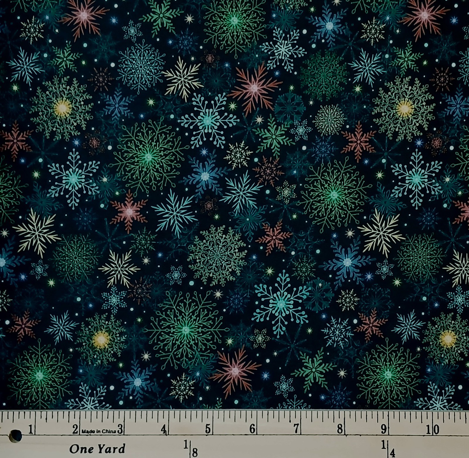 Cotton Merriment Snowflakes Christmas Winter Teal Fabric Print by Yard D401.76 Cotton Merriment Snowflakes Christmas Winter Teal Fabric Print by Yard D401.76