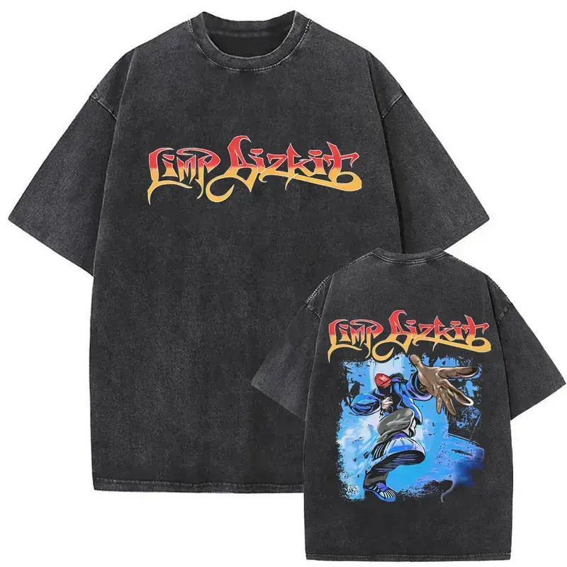 Retro Limp Bizkit Album Vintage Washed Cotton Graphic T-shirt