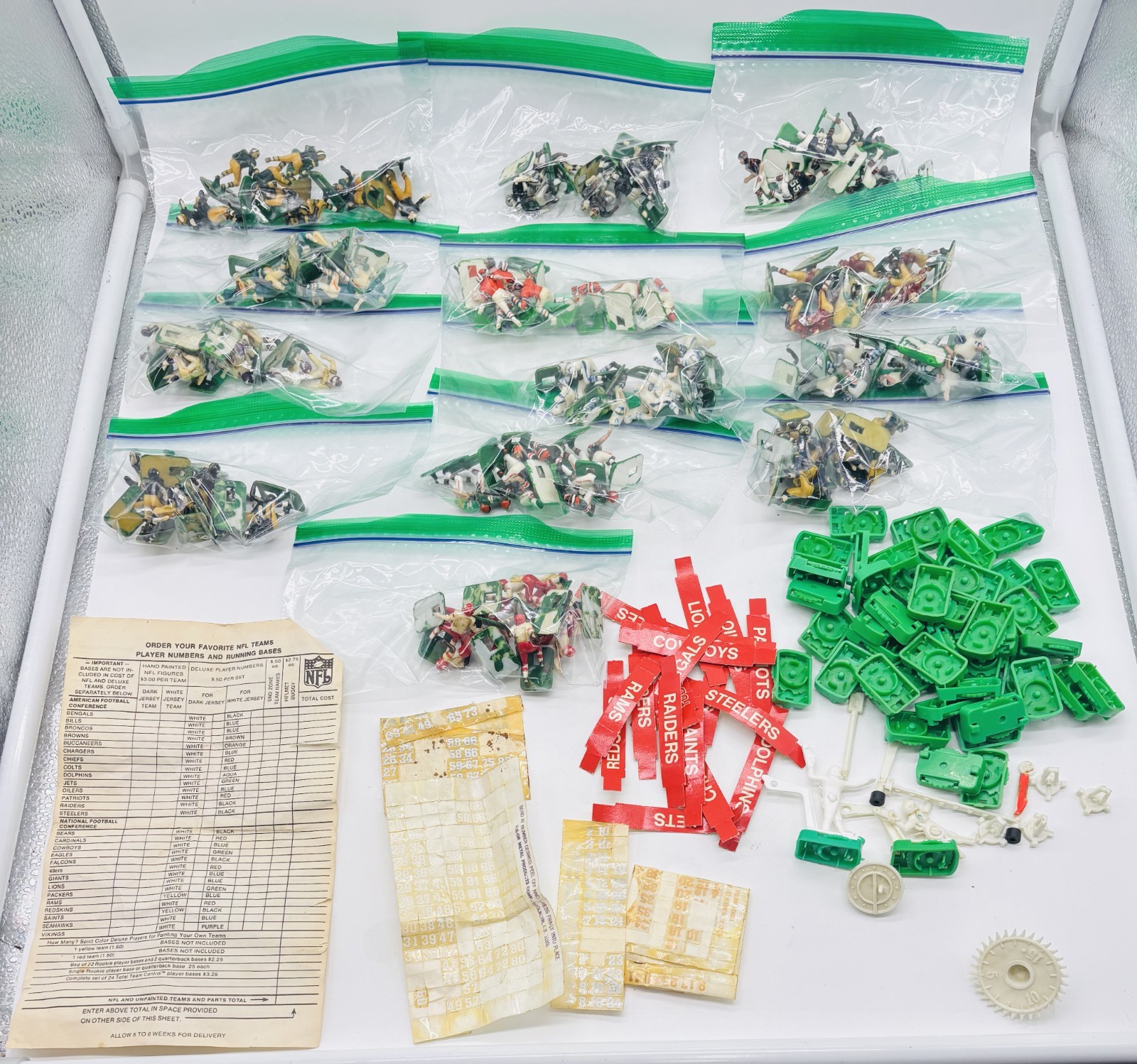 Tudor Football AWESOME Vintage Lot 13 Teams Numbers Order Sheet Bases QBs