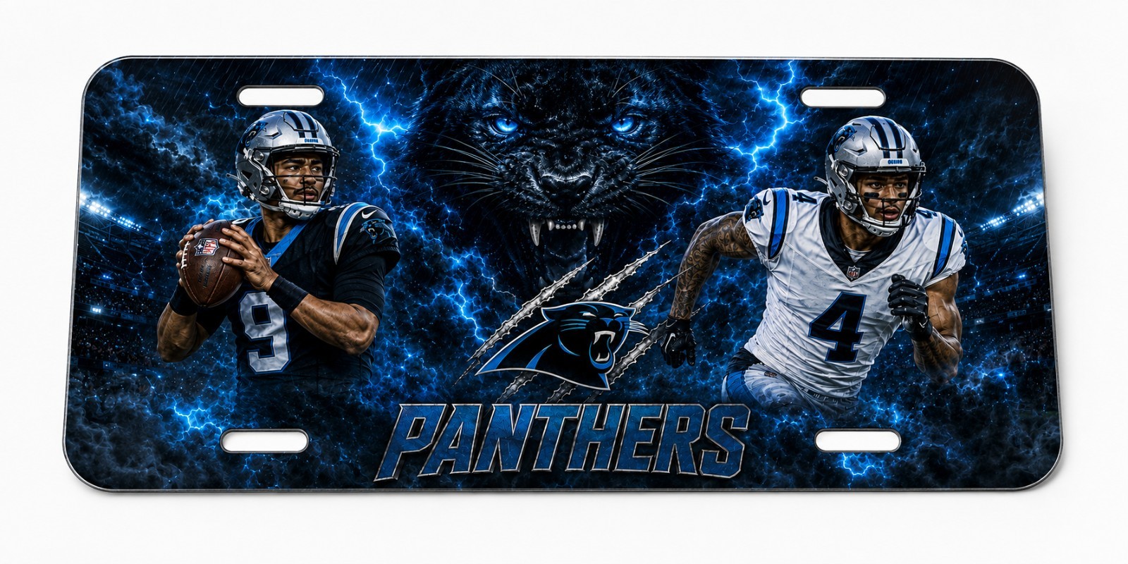 Carolina Panthers Decorative Aluminum License Plate 12x6 Football Car Tag