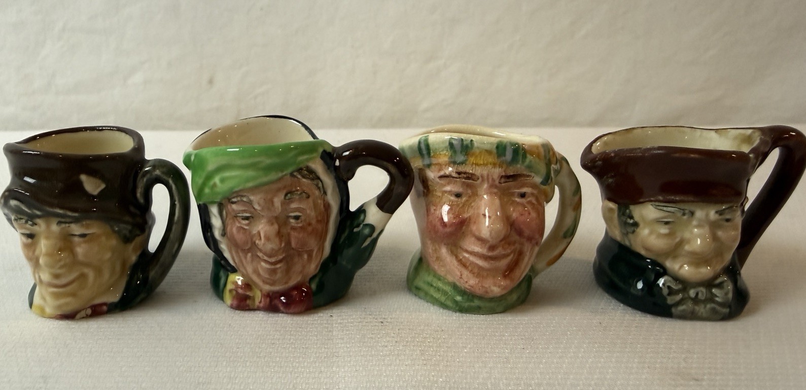 Miniature Toby Mugs, Vintage, 3 Royal Doulton 1 Lancaster, England Miniature Toby Mugs, Vintage, 3 Royal Doulton 1 Lancaster, England
