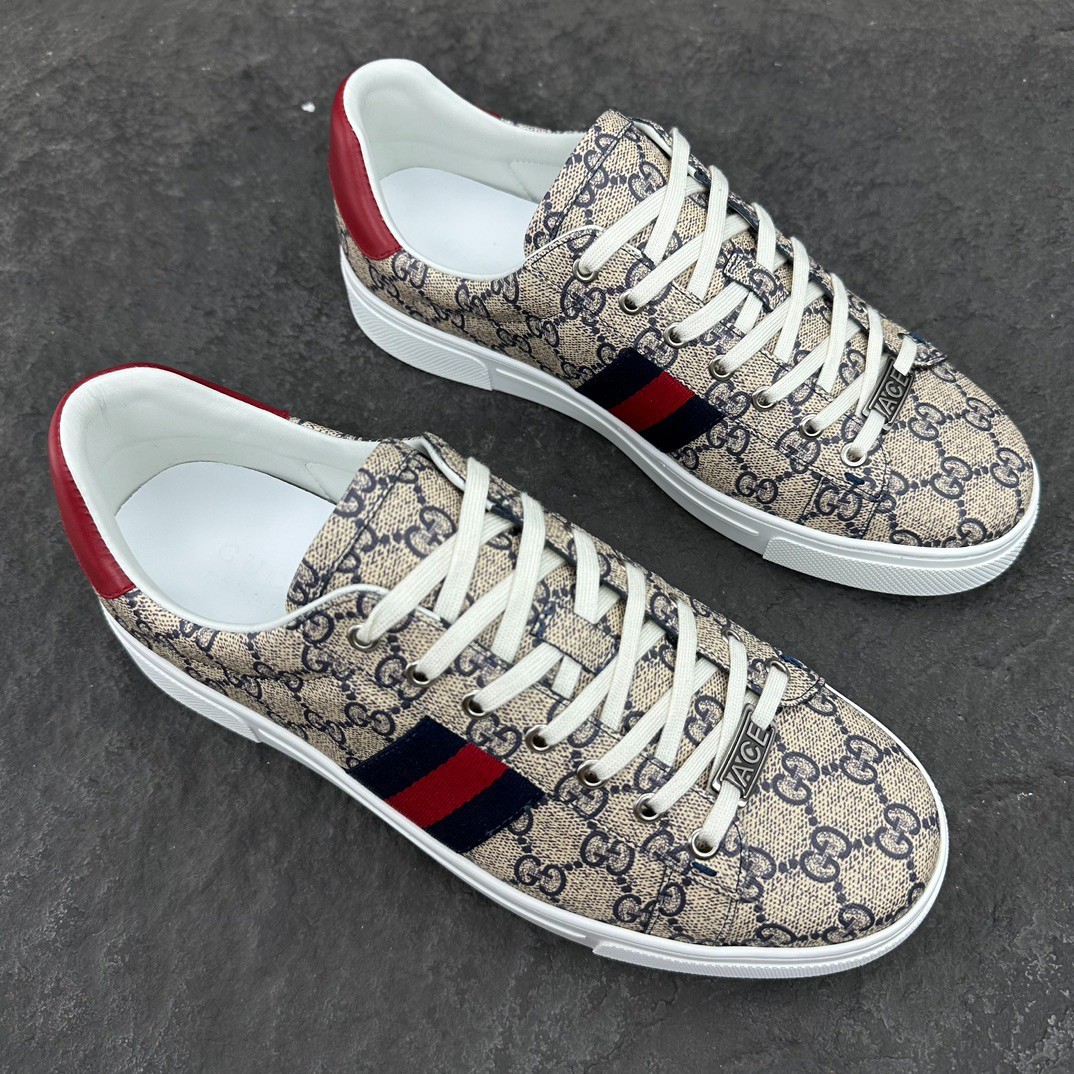 Gucci Ace Bee Pattern Canvas For Men