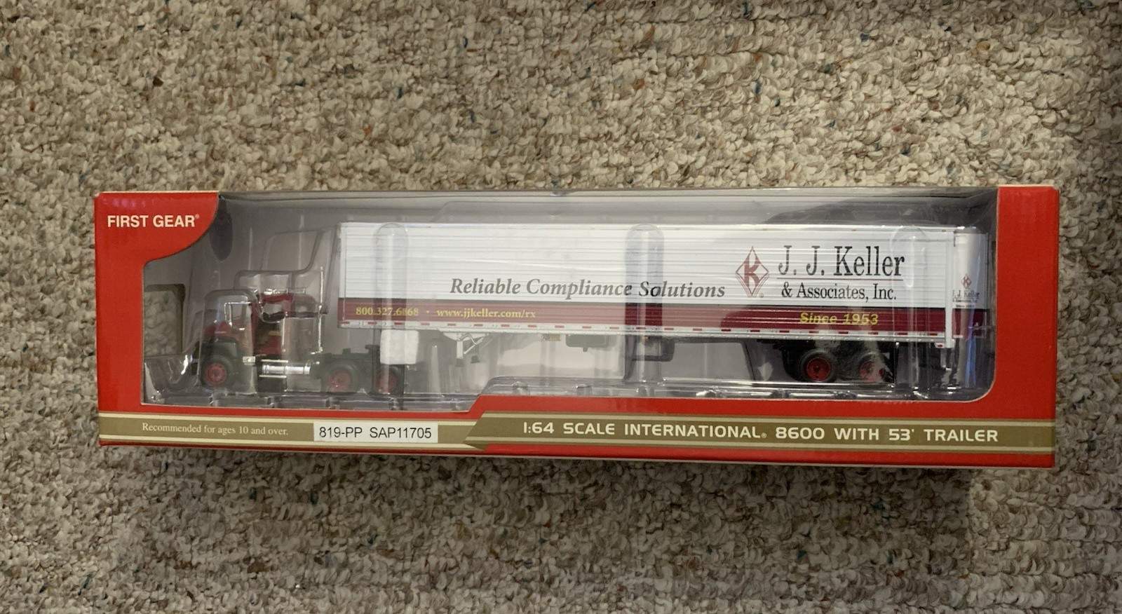 JJ Keller First Gear International 8600 with 53’ Trailer Die Cast Collectible Tr