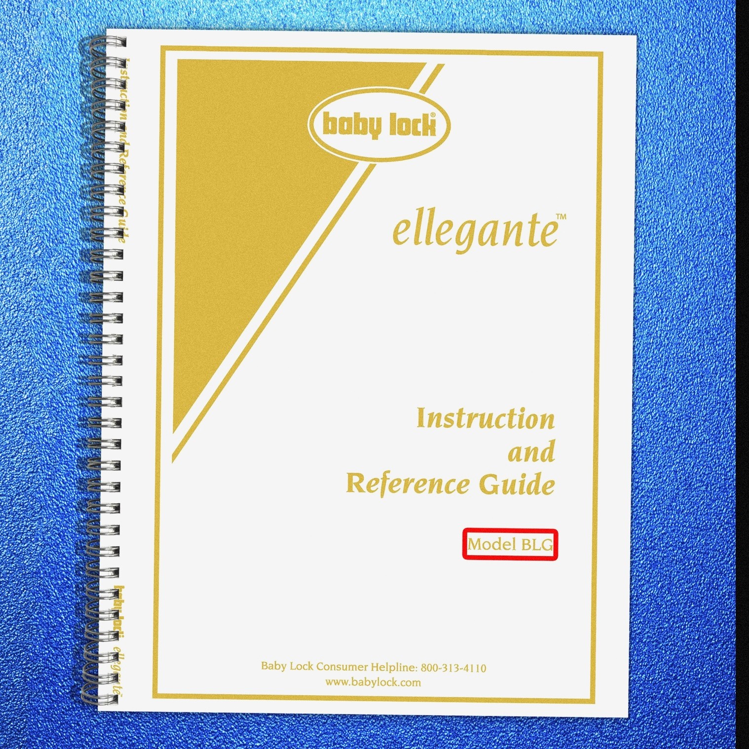 BABY LOCK Ellegante BLG Sewing Machine Instruction Manual CLOSURE - FRONT & BACK