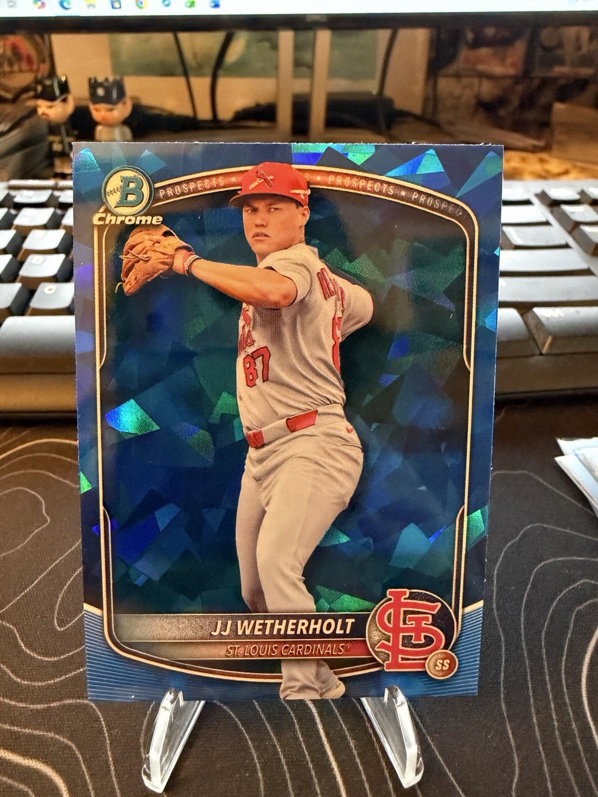 Topps 2025 Bowman Chrome Draft Sapphire Chrome Prospects JJ Wetherholt #BDC-145 Topps 2025 Bowman Chrome Draft Sapphire Chrome Prospects JJ Wetherholt #BDC-145