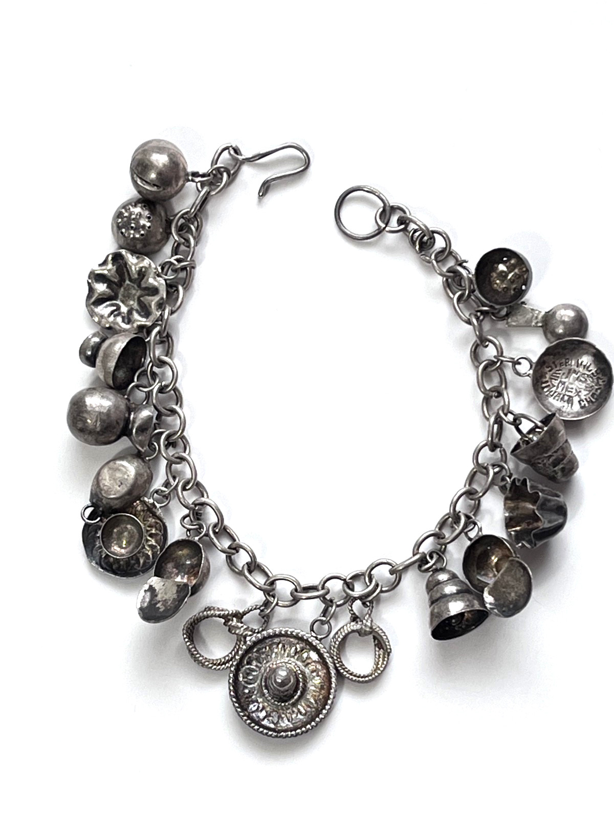 Vintage JMS Mexican Sterling Silver Charm Bracelet 19 Charms – Mexico City  1955