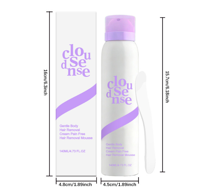 1-5 NEW Cloud Sense Gentle Hair Removal Mousse Spray, Aloe & Hyaluronic Acid