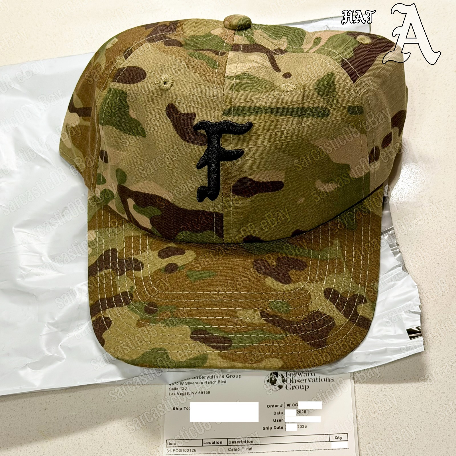 Forward Observations Group MULTICAM \'F\' Logo Camo Dad Hat FOG *NEW* #A
