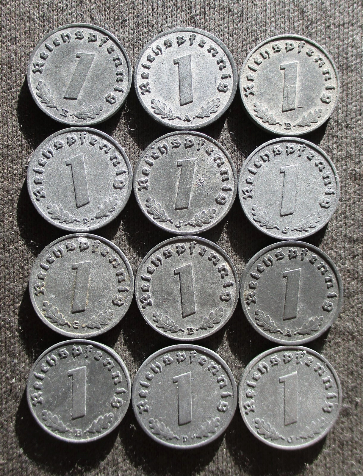 LOT OF AUTHENTIC OLD COINS OF THIRD REICH NAZI GERMANY (1940-1944) WORLD WAR II