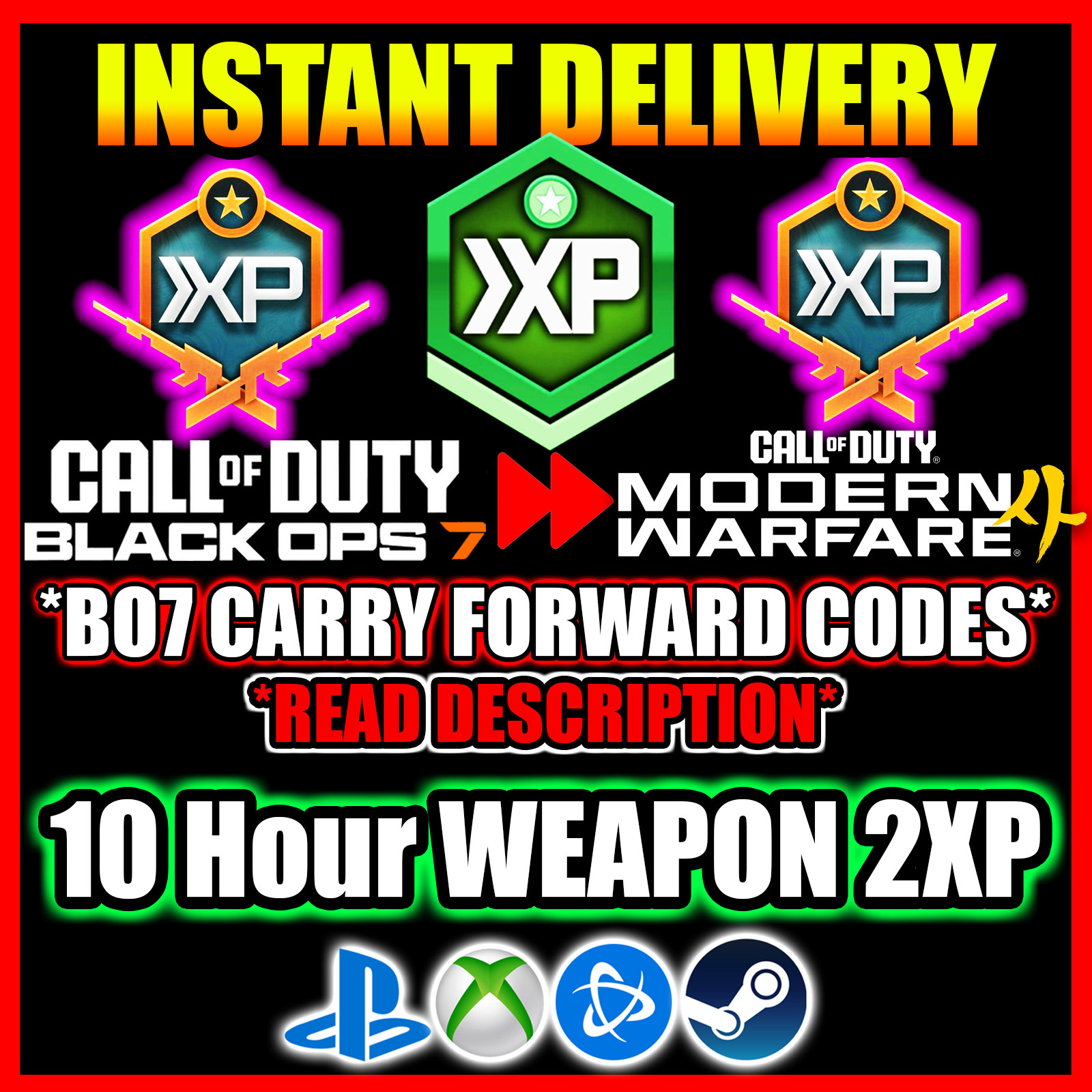 [10 Hour 2WXP] Modern Warfare 4 MW4 Legacy DOUBLE WEAPON XP | BO7 COD 2XP CODES