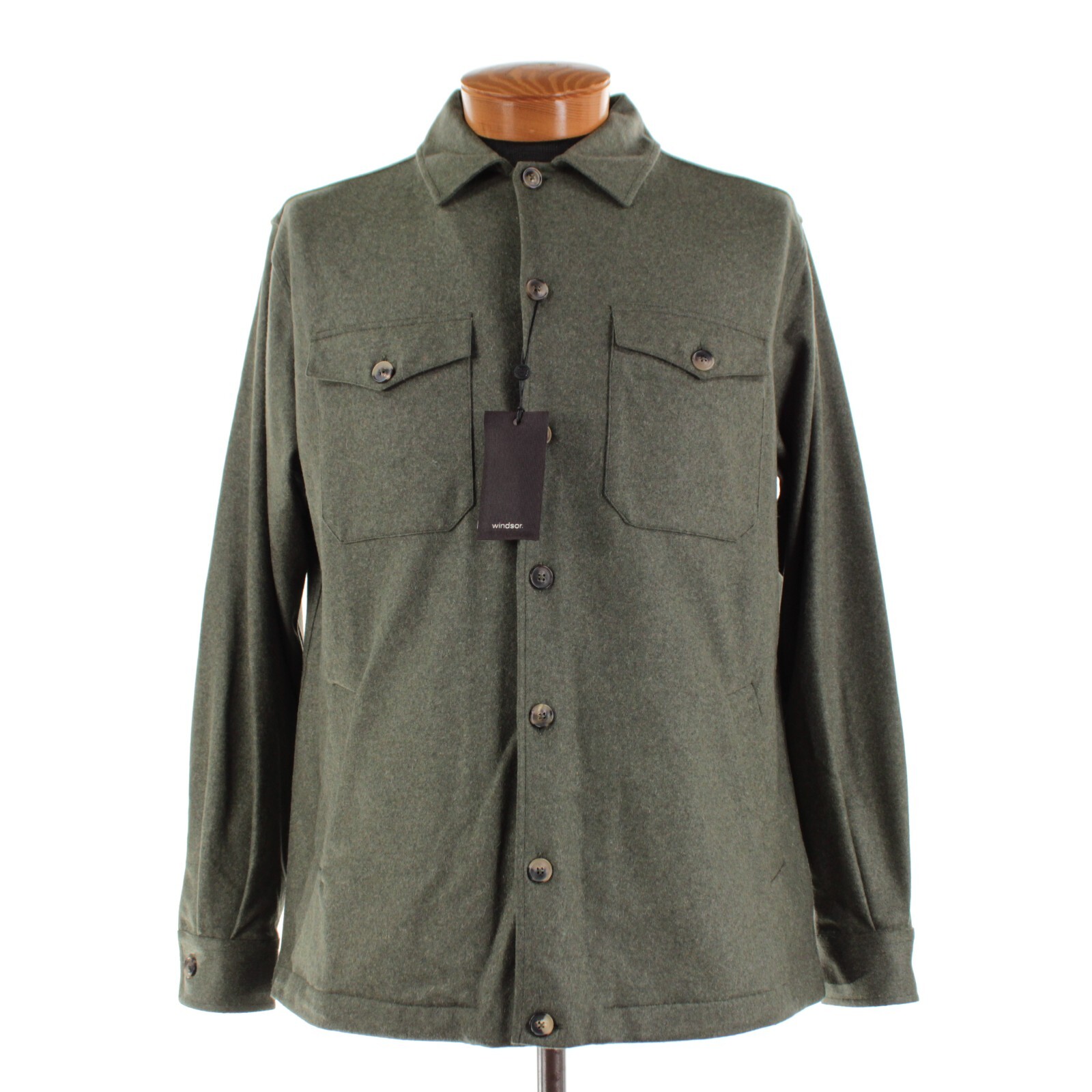 Windsor NWT Cashmere Blend Overshirt / Shirt Jacket Size L Oslo In Green