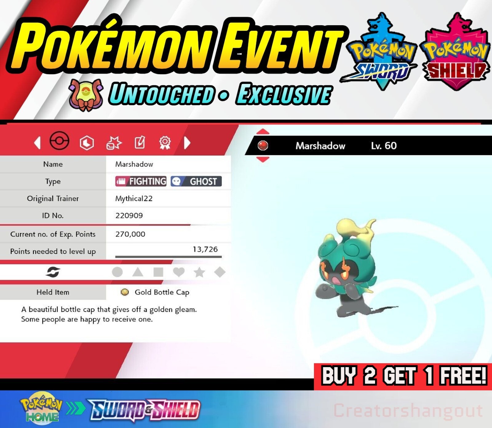 6IV Marshadow Event 💎 Gamestop Mythical22 Event ⚡ Pokemon Sword and Shield