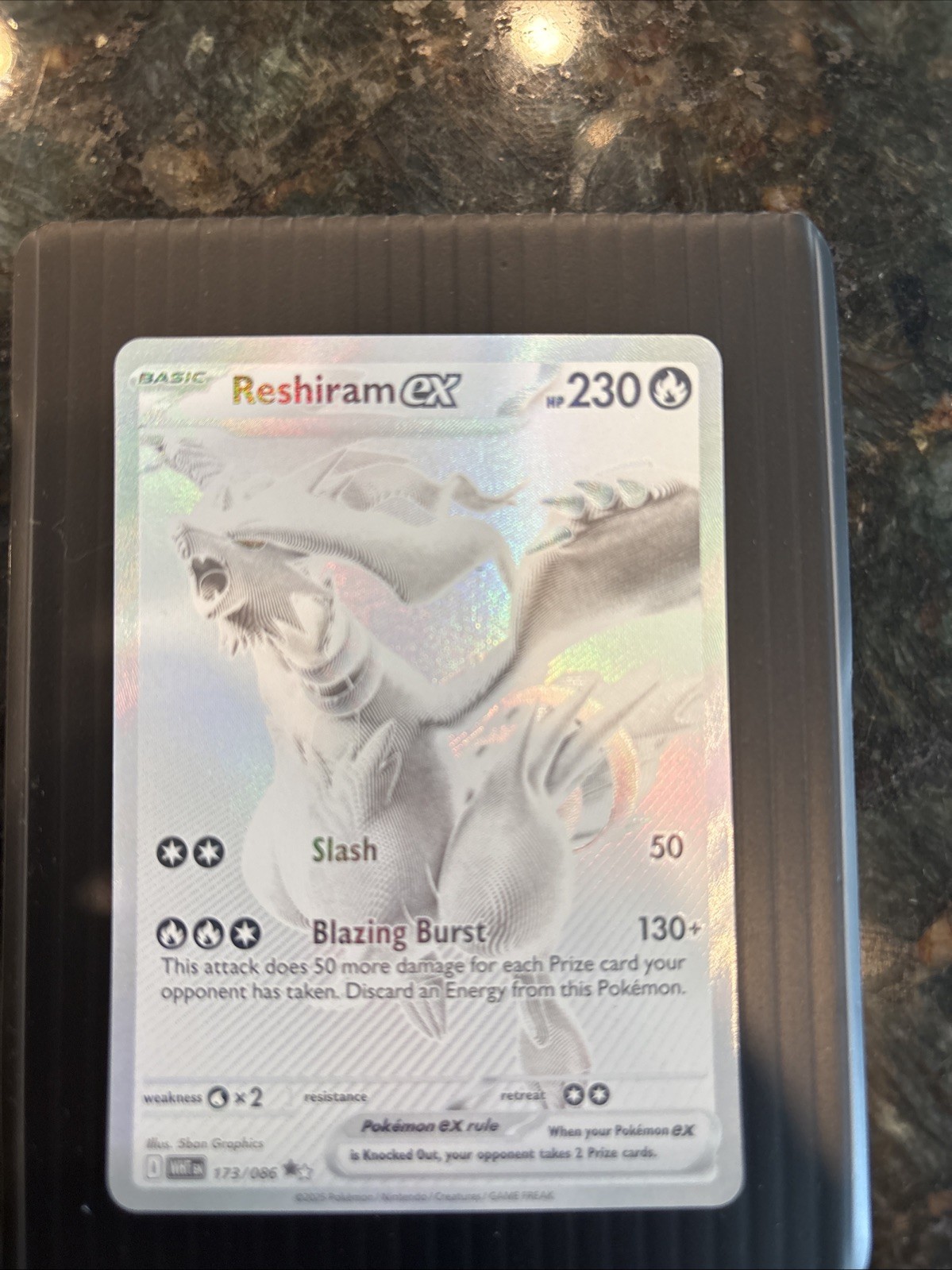 Reshiram ex 173/086 Sv: White Flare Full Art Holo English 230 HP 2025 Reshiram ex 173/086 Sv: White Flare Full Art Holo English 230 HP 2025